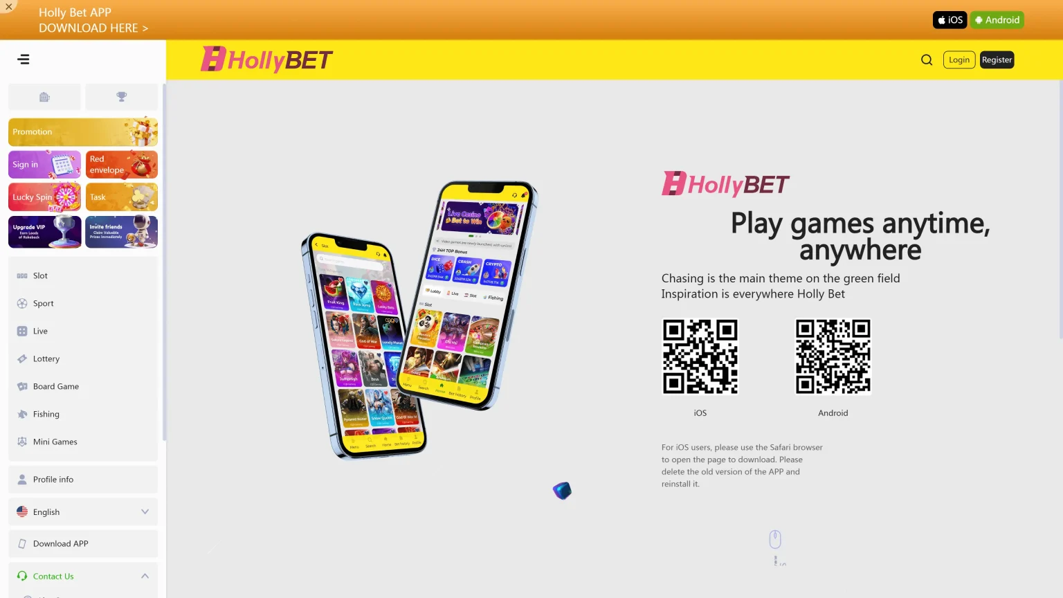 HollyBet-Mobile Site